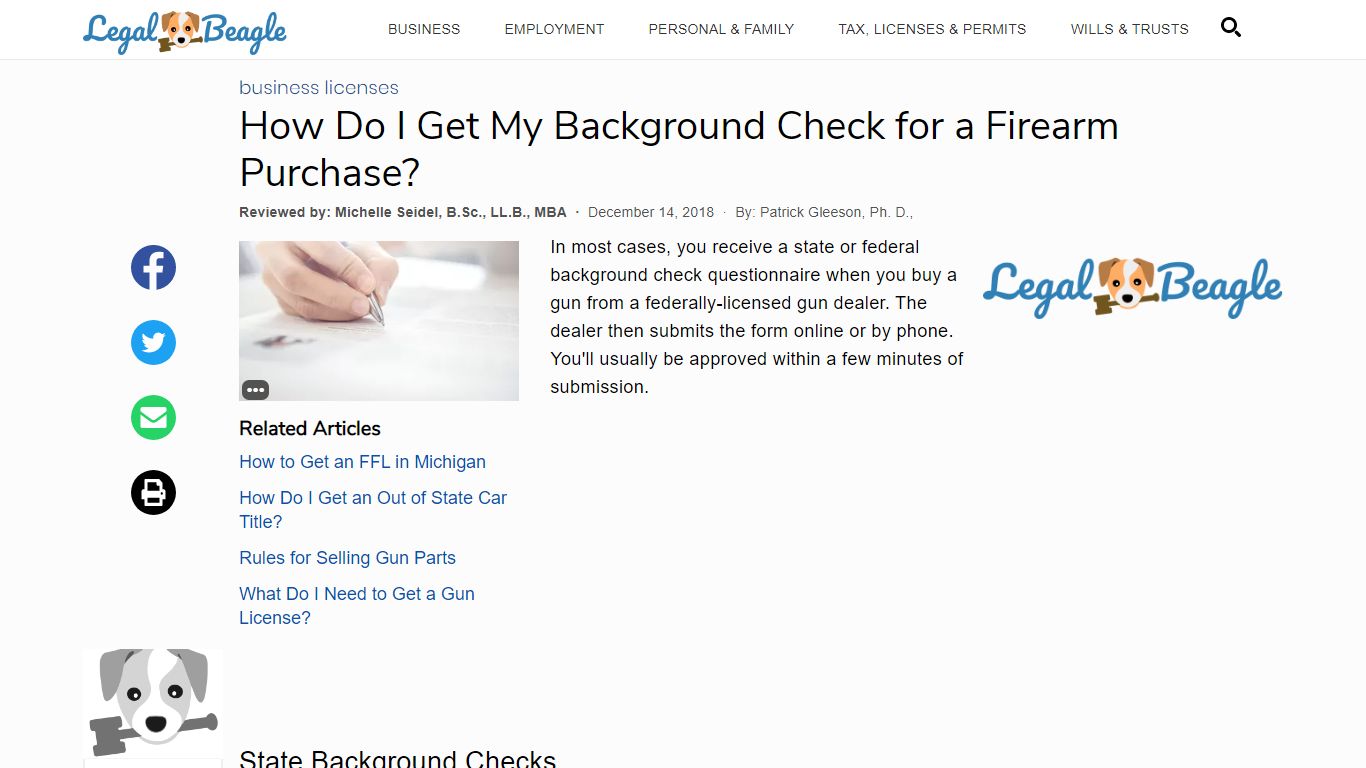 How Do I Get My Background Check for a Firearm Purchase?